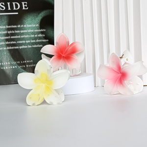 Grossiste Printemps Été Vacances Plage Nouveauté Ins Magnifique Fleur de Frangipanier <span class=keywords><strong>Pince</strong></span> à Cheveux pour Femme Hibiscus Hawaïen - Product Image 3