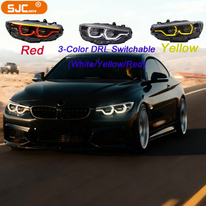 SJC V3รถยนต์สำหรับ F32 F36 M3 F80 440I ไฟหน้า LED สามสี2013-2019สีเหลืองสีขาวสีแดง DRL สลับรถ3สี DRL - Product Image 3