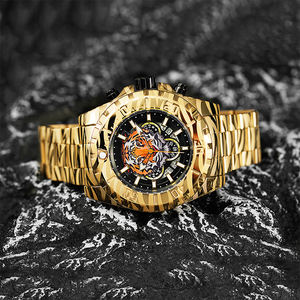 ฮิปฮอปสัตว์อวตารหน้าปัดนาฬิกาแฟชั่นวัสดุสแตนเลสนาฬิกาควอตซ์ญี่ปุ่นเคลื่อนไหวส่องสว่างนาฬิกาผู้ชาย - Product Image 4