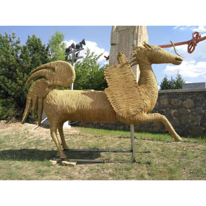 Artesanías de Paja con Figuras Agrícolas, Diseños de Animales de Dibujos Animados Tejidos a Mano, Espantapájaros de Estilo Chino para Festivales de Arte - Product Image 5