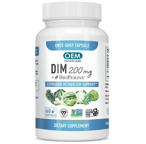 DIM Kapseln DIM Supplement 200mg Hormon haushalt Hormonelle Akne Ergänzungen Menopause Antioxidans Unterstützung Vegan Diindol yl methan - Product Image 1
