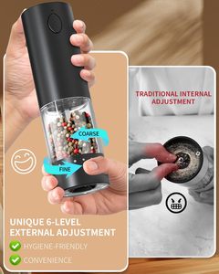 Cheap <b>Mini</b> Portable 95ML Electric Salt & Pepper <b>Grinder</b> Mills Set Powder by Lithium Battery - Product Image 2