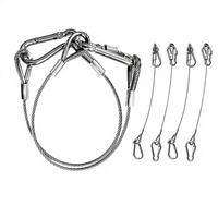 Câble de liaison en acier inoxydable 304 avec mousqueton à ressort pour équipement industriel, levage, amarrage, sécurité, personnalisable