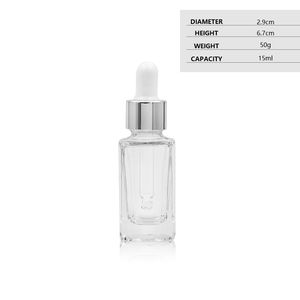 LLG Flacon compte-gouttes en verre à paroi épaisse 30ML fond lourd 1OZ sérum pompe de toner cosmétique pour les soins de la peau - Product Image 2