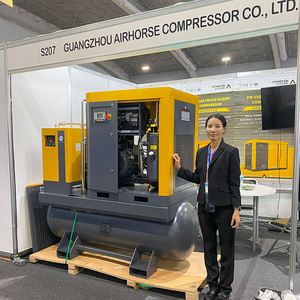 Compressore d'aria a vite a frequenza variabile certificato CE da 7,5 kW-22 kW con essiccatore d'aria e serbatoio per officina, riparazione auto, lavorazione del legno - Product Image 6