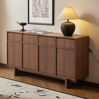 Buffet en bois couleur noyer, style nordique, meuble de rangement pour la maison, élégant, léger et luxueux pour le salon