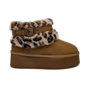 Bottes d'hiver thermiques pour femmes, semelle plateforme personnalisée, chaudes, confortables, antidérapantes, doublure en fourrure, mi-hautes - Product Image 5