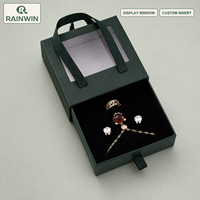 Caja de Exhibición de Joyería de Papel Personalizada con Ventana Transparente, Inserto de Terciopelo para Pendientes, Anillos y Collares, Venta al Por Mayor