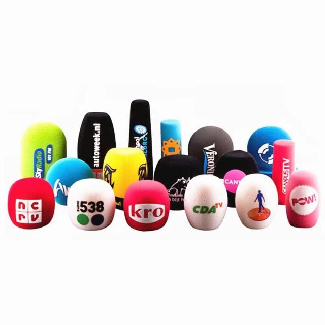 Custom Logo Flocked Handheld & Wired Microphone Foam Cover with Sponge Triangle Square Shape Lightweight Customizable Size