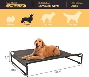 Cama Elevada y Refrescante para Perros, Duradera, con Malla Reciclable y Marco Metálico para Uso en Interiores y Exteriores - Product Image 3