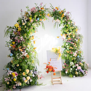 Arrangements de fleurs artificielles décor de printemps pour fête d'anniversaire mariage orangé jaune guirlande de fleurs arc de mariage floral - Product Image 5