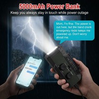 Radio de Emergencia con Linterna y Alarma SOS, Material Plástico ABS, Batería Recargable de 5000 mAh, Directo de Fábrica