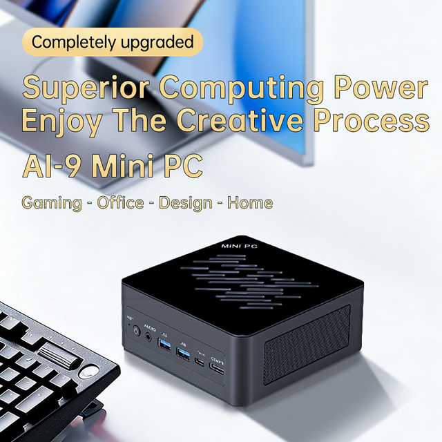 Factory Direct Sales AMD AI9 HX370 DDR5 2*SSD AI 7 Pro 360/365 OEM Mini PC Desktop Wifi6E BT5.3 Gaming Mini PC Windows 11 US