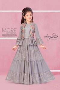 Prix d'usine direct enfants mariage princesse robe filles Sharara Styles Anarkali robe au prix de gros - Product Image 5