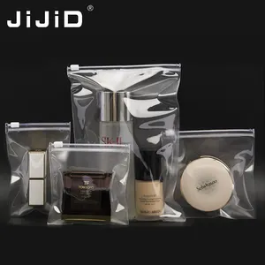 JiJiD 맞춤형 포장 가방 여성 투명 PVC 티셔츠 가방 화장품 투명 방수 지퍼락 파우치 포장
