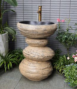 Lavabo sur pied en <span class=keywords><strong>pierre</strong></span> artificielle en résine écologique pour cour, <span class=keywords><strong>colonne</strong></span> extérieure, salle de bain, villa, jardin - Product Image 5