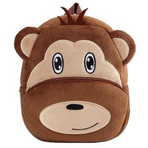 MICHLEY OEM personnalisé doux <span class=keywords><strong>cartable</strong></span> fabricant peluche cartables pour filles Kawaii flanelle singe école sac à dos enfants cadeaux - Product Image 1