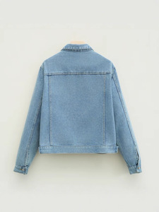Spring Autumn Women New Casual <b>Denim</b> Tops <b>Coat</b> Lady Fashion Short Cowboy Outwear Female Long Sleeves Jeans - Product Image 2