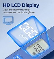 Testeur portable de pH et de TDS pour l'eau potable, 0-9990 PPM, écran LCD, matériau plastique, 1 unité, bleu foncé