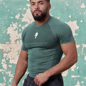 Camiseta Deportiva para Hombre, Estilo Americano, Alta Elasticidad, para Correr y Entrenamiento al Aire Libre - Product Image 3