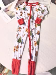 अनुकूलित निर्माता शिशु dtg मुद्रित बच्चों लड़कियों बांस पायजामा के बाइसेपर्स टॉडलर कपड़े बहनें पजामा - Product Image 3