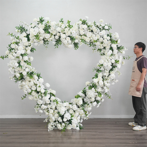 <b>Artificial</b> Flower Wedding Decoration heart shape Flower arch silk cloth Floral background Decor - Product Image 1