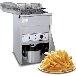 30L Stainless Steel French Fries Fryer Vertical Commercial Potato Chips Gas Fryer