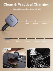 شاحن سيارة <span class=keywords><strong>UGREEN</strong></span> 145 واط قابل للسحب بمنفذ USB-C، شحن سريع 3 في 1 (3C 1A)، محول ولاعة سجائر من النوع C للآيفون - Product Image 5