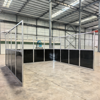 Panneaux d'écurie temporaires haut de gamme pour chevaux, boxes portables, abri extérieur durable en acier galvanisé avec remplissage en bambou