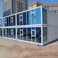 Maison modulaire de haute qualité, maison préfabriquée moderne de luxe avec murs en verre panoramiques pour usage résidentiel et professionnel