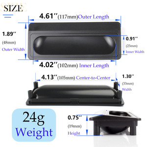 Lemari Penyimpanan File Persegi Panjang Modern BESKO Plastik Hitam ABS, Gagang Tarik Rata untuk Pintu Lemari, Gagang Tersembunyi untuk Lemari Buku - Product Image 3