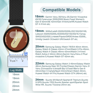 Ayarlanabilir örgülü elastik naylon tutuşunu saat kayışı 18mm 19mm 20mm 22mm 24mm saat kordonları sapanlar - Product Image 2