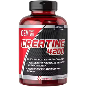 Suplemento Deportivo de Creatina Monohidrato de Marca Privada con Aminoácidos y BCAA, 60 Cápsulas, para el Crecimiento Muscular, Libre de OMG - Product Image 1
