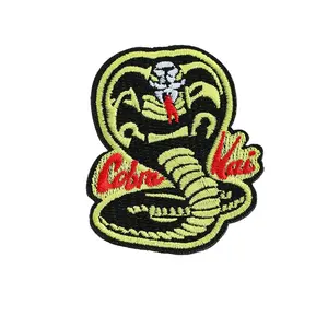 Cobra ular berbisa horor hewan kartun stiker kain kualitas tinggi perekat tambalan penutup belakang topi pakaian aksesoris sepatu