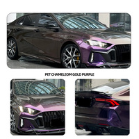 Personnalisation en usine, nouvelle film PVC auto-adhésif brillant caméléon violet, anti-rayures, anti-UV, auto-réparateur, changement de couleur de carrosserie