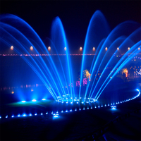 Fuente de Jardín para Exteriores de Acero Inoxidable IP68, Luz LED Subacuática Programable a Prueba de Agua, Fuente de Agua Musical Personalizada