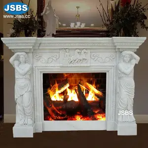 Nude Woman Statue Marble Fireplaces Mantel Modern