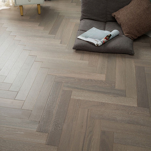 Pavimento in Parquet multistrato a 3 strati in <span class=keywords><strong>rovere</strong></span> a spina di pesce <span class=keywords><strong>grigio</strong></span> marrone per interni - Product Image 2