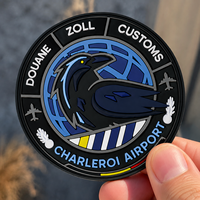 Patch PVC 3D personnalisé avec logo en relief, vente en gros, badge rond en caoutchouc, patchs en silicone moulés en relief imperméables pour vestes et chapeaux