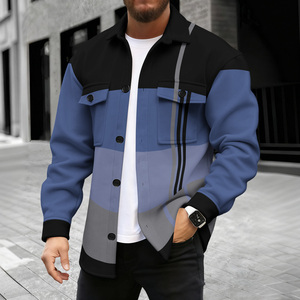 Giacca da <span class=keywords><strong>uomo</strong></span> nuova e <span class=keywords><strong>trendy</strong></span> con stampa a motivi geometrici per primavera e autunno, giacca antivento semplice e versatile - Product Image 5