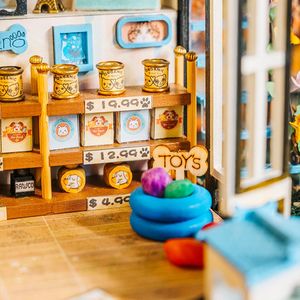 Miniatures DIY Kits de construction en bois faits à la main Jouets de <span class=keywords><strong>maison</strong></span> créatifs <span class=keywords><strong>Club</strong></span> d'animaux pour modèles 3D Cadeaux - Product Image 6