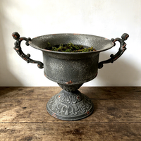 Pot de fleurs rustique en fer vieilli, style trophée, durable, léger, vintage, style ferme, en métal, pour jardin, verdure et compositions florales