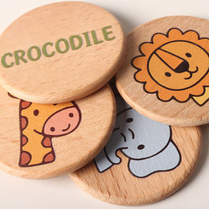 Jetons en bois de différentes tailles, motif de pièce de monnaie, logo personnalisé, jetons en bois polis pour la promotion en <span class=keywords><strong>magasin</strong></span>, événements, souvenirs, éducation, jeu de mémoire - Product Image 1