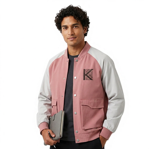 แจ็กเก็ตผ้าขนสัตว์ทีม K-VJ-186ของผู้ชายคอตั้งเสื้อเย็บปักแบบคลาสสิกน้ำหนักเบาสำหรับฤดูหนาว - Product Image 1