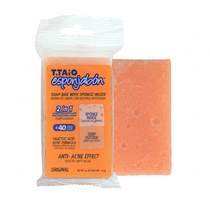 Esponjabon Spugna Sapone Anti-Acne 2-in-1 |   Strumento da Bagno Esfoliante e Detergente con Setole Lunghe in Materiale PE - Product Image 2