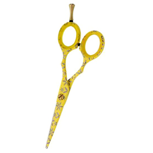 Salon Quality Yellow Printed Hair Scissors Stainless Steel Paper Coated Barber <b>Shears</b> for Precision Styling for Smooth Salon - Product Image 2