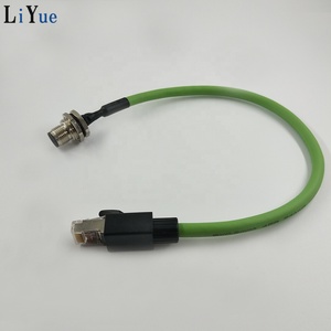 M12 Connector RJ45 Cable ช่างไม้ M12 8-Pin X-รหัสชาย RJ45ปลั๊ก Molded Connector สายปรับแต่งความยาว - Product Image 3