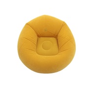 Canapé gonflable rond et moelleux, pliable, en PVC, une place, pour l'extérieur