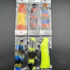 Capas de falda de silicona de pesca AC049 superior derecha para manualidades Spinner Jigs pulpo calamar pargo Jigging señuelo de pesca