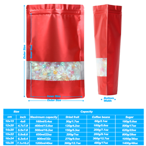 Sacs en plastique personnalisés en gros avec fermeture éclair, sacs alimentaires en plastique à fond plat pour emballage de snacks, noix, mangues séchées avec fenêtre - Product Image 3
